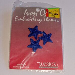 🎯 10 for $10 / Iron On Embroidery Themes Blue Stars Patches